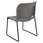 Flash Furniture HERCULES Series Grey Full Back Contoured Stack Chair with Black Powder Coated Sled Base-Polypropylene Material