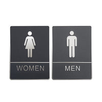 Futech Washroom Signs Bundle with Man/Woman - Grey - 2 Pack-6"W x 8"H x 1-1/4"D