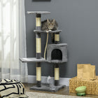 PawHut 46" Multi Level Activity Center Cat Tree - Grey-High quality particle board covered with wear-resistant sisal rope and soft plush 