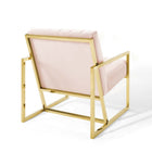 Modway Inspire Channel Tufted Performance Velvet Armchair - Pink-No Assembly Required