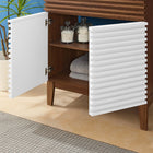 Modway Render 30" Bathroom Vanity - White/Walnut/Black-8" Centerset Holes