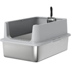 PawHut XL Stainless Steel High Wall Cat Litter Box with Scoop-Made from 201 stainless steel, resists odours and keeps the litter box hygienic 