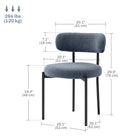 HOMCOM Dining Chairs with Steel Legs for Kitchen - Grey - Set of 2-Robust steel legs provide support for stable standing