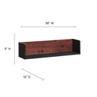 Modway Kinetic 49" Wall-Mount Office Desk With Cabinet and Shelf - Black Cherry-Magnetic-Close Doors