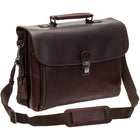 Mancini Buffalo Double Compartment Briefcase for 15.6" Laptop - 15.6" x 6" x 11.75" - Brown-Separate tablet and laptop padded sleeves