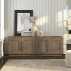Hudson&Canal Tillman TV Stand for TV's up to 75" Antiqued Grey Oak-Product Dimensions: 15.75" L x 68" W x 23.63" H