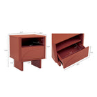 Manhattan Comfort Ella 19.7" Modern Nightstand - Terracotta-Smooth Rounded Edges Add a Modern Charm and Enhance Safety
