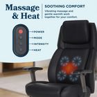La-Z-Boy Channing Massage Executive Chair - Black-Height adjustable armrests with dynamic armpads that move front to back, side to side, and pivot