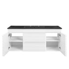 Modway Render 48" Wall-Mount Bathroom Vanity - White/Black-7