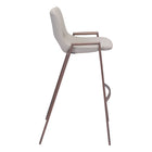 Zuo Desi Barstool - Beige/Walnut - Set of 2-3 year limited warranty