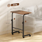 HOMCOM 23.5" Mobile Standing Desk with Adjustable Height - Rustic Brown-Made of solid steel frame and particleboard 