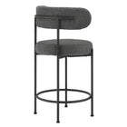 Modway Albie Boucle Fabric Counter Stools - Charcoal/Black - 2 Pack-9