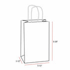 Eddie's 100% Recycled Kraft Shopper Paper Bag - 5.5" x 3.25" x 8.37" - Kraft - 100 Pack (226199-100)-5.5"W x 3.25"D x 8.37"H
