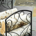 Outsunny Firewood Rack Outdoor - 16" Metal Fireplace Log Holder - Black-Side scrolling is elegant