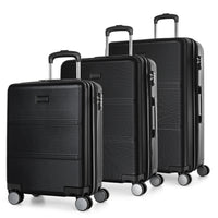 Bugatti Brussels 3-Piece Hardside Luggage Set - ABS - Black-Made of lightweight ABS/PC blend