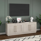 Hudson&Canal Tillman TV Stand for TV's up to 75" - Alder White-Product Dimensions: 15.75" L x 68" W x 23.63" H