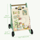 Qaba Wooden Baby Walker with Speed Control - Green-Crafted from safe wood with smooth edges, providing stress-free exploration 