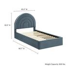 Modway Solana Arched Performance Velvet Twin Platform Bed - Cadet Blue-8