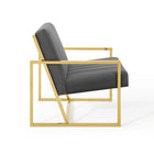 Modway Inspire Channel Tufted Performance Velvet Armchair - Charcoal-Vertical Channel Tufting