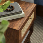 Modway Soma 1-Drawer Nightstand - Walnut-Full-Extension Drawer