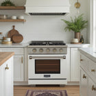 Kucht 30" KFX-X Series Pro Style Propane Gas Range - Stainless Steel/White-Rocket power burner 21 000 btu for rapid searing