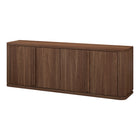 Hudson&Canal Vance Rectangular TV Stand for TV's up to 78" - Satin Walnut-The top has a weight capacity of 75lbs, lower shelves can hold up to 40 lbs each