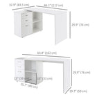 HOMCOM 46" L-Shaped Desk with Drawers - White-Wood grain adds a sleek touch of style to any decor