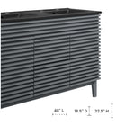 Modway Render 48" Double Sink Bathroom Vanity - Grey/Black-Tapered Wood Legs