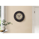 Monarch Specialties Clocks 16" Round Wall Clock - Antique Brown -This analog clock is designed with easy to read printed numerical markings under metal hands, with an old-world image background, bringing a warm and inviting tone to your home decor