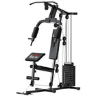 Soozier Home Gym Equipment Weight Training Machine-Exercises include: pec fly, high/low pulley, chest press, arm curl, leg extension, and leg curl 