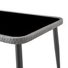 Manhattan Comfort Portofino Modern Patio 4-Person Conversation 4-Piece Set with Coffee Table - Grey/Cream-30 Day Limited Manufacturer's Warranty