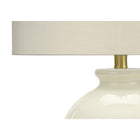 Monarch Specialties 26" H Transitional Table Lamp - Ivory / Cream Shade / Cream Ceramic-Minor assembly is required with illustrated instructions included. confidently designed using durable materials, this lamp is backed with 2-year limited warranty against manufacturer's defects for your satisfaction