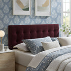 Modway Lily Stain-Resistant Performance Velvet Full Size Headboard - Mulberry-Biscuit Tufted Design