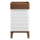 Modway Render 18" Bathroom Vanity Cabinet - White/Walnut-Mid-Century Modern Style
