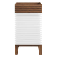 Modway Render 18" Bathroom Vanity Cabinet - White/Walnut-Mid-Century Modern Style