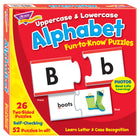 TREND Uppercase & Lowercase Alphabet Fun-to-Know Puzzles -Build alphabet recognition by matching letters and photos. Supports early-learning standards.
