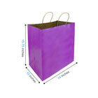 Reliabag Paper Bags - Twist Handles - 14" W x 10" D x 15.75" H - Purple - 50 Pack-Re-enforced Twisted Twine Handles