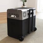 Outsunny 50 Liter Car Refrigerator for Camping, Travel, Picnic, Down to -20℃ - Grey-With suitcase handle and two wheels for easy movement