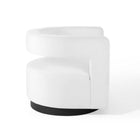 Modway Spin Cutaway Performance Velvet Swivel Armchair - White-360º Swivel
