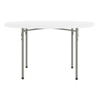Flash Furniture 48" Round Granite Plastic Folding Table - White-1.75" Thick Granite White Table Top