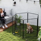 PawHut 6-Panel Heavy Duty Dog Playpen with Door for Large Dogs - 39" H-Keeps your pet safely confined while offering more space to play, sleep, and exercise