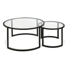 Hudson&Canal Mitera Round Nested Coffee Table - Blackened Bronze-Tables feature a 50 lb weight capacity