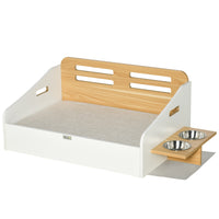 PawHut Elevated Dog Bed with Dog Bowls and Washable Cover-Washable cover for easy clean