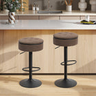 HOMCOM Swivel Bar Stools with Storage and Footrest - Brown - 2 Pack-Includes hidden storage under the seat, keeping your space tidy and organized
