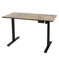Ezywork 48" Electric Height Adjustable Standing Desk - Black Frame/Dark Walnut Table Top-Whole piece table top