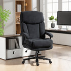 HOMCOM Big and Tall Executive Chair for Home - 450 lbs Capacity - Black-Thick doll cotton and foam padding with velveteen fabric provide breathable comfort