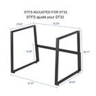 Rocelco Desk Riser Floor Stand for ST32 and ST375 - Black-6