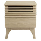 Modway Render Nightstand - Oak-Tapered Wood Legs