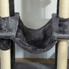 PawHut 69" Cat Tree Tower with 2 Condos - Dark Grey-Dual-door condo offers a fun and secure hideaway for cats 