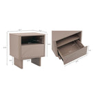 Manhattan Comfort Ella 39.4" Modern Nightstand 2-Piece Set - Mocha-Smooth Rounded Edges Add a Modern Charm and Enhance Safety